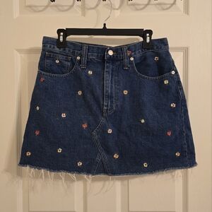 Madewell Denim Floral Skirt